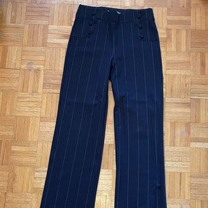 Blue Wide leg Pinstripe Pants | Size M
